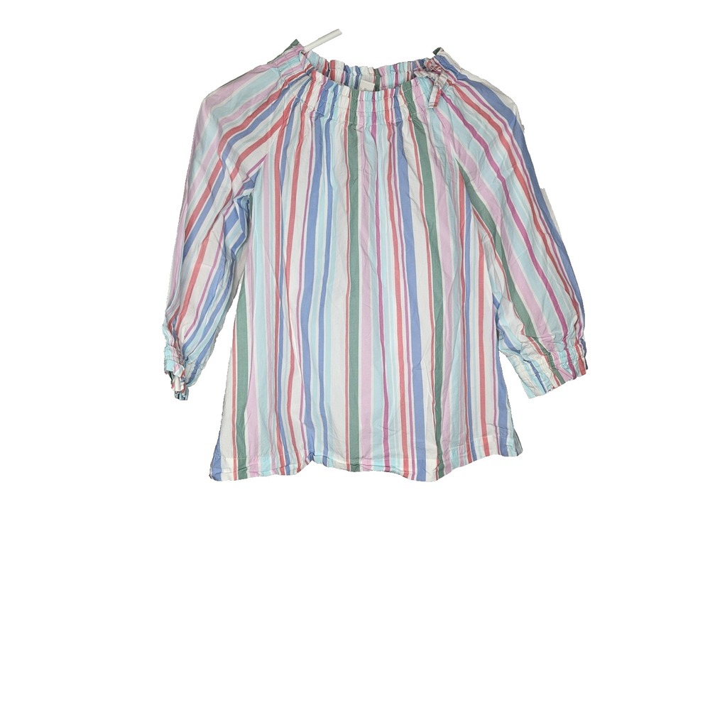 Crewcuts J.Crew Girls Striped Peasant Top Multicolor Cotton Long Sleeve‎ 14